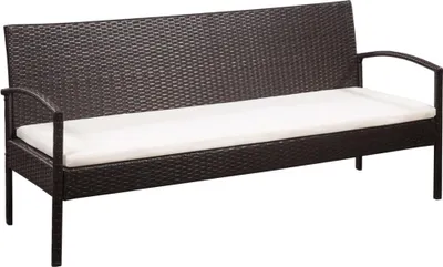Produktbild von vidaXL 5-tlg. Garten-Lounge-Set mit Auflagen Poly Rattan Braun