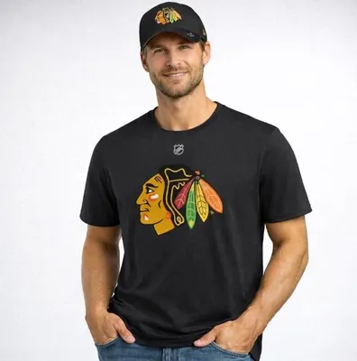 Immagine prodotto di Maglietta da uomo Fanatics NHL con nome e numero, Chicago Blackhawks #98 Bedard, nera - L