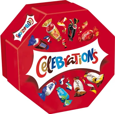 Produktbild von Celebrations Geschenkbox Milchschokolademischung 186g Schokoriegel Twix, Mars, Snickers und mehr