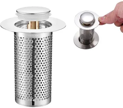 Imagen del producto de Tapón de desagüe de acero inoxidable 304 - Mayor eficiencia en el desagüe - Tapón para fregadero - Diseño antidesbordamiento