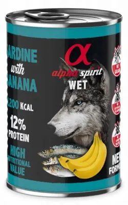 Zdjęcie produktu dla Alpha Spirit mokra karma dla psa sardynka/banan 400 g
