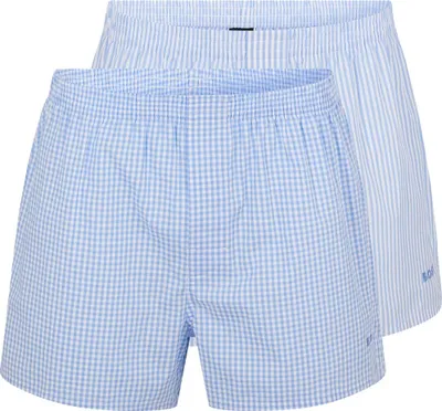 Produktbild von HUGO BOSS Dva balíky bavlnených pyžamových šortiek Tkané boxerky s logom na páse 470 Svetlomodrá/Pás XXL