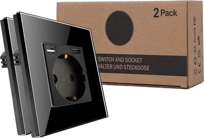 Obrázek produktu pro Sada rychlonabíjecích konektorů s USB a USB-C porty, černá