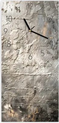 Produktbild von Wanduhr aus Glas mit Motiv Texturierte Oberfläche- 30 x 60 cm - inkl. Aufhängesystem