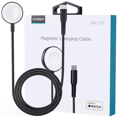 Zdjęcie produktu dla Ładowarka Bezprzewodowa Choetech T319 Mfi O Mocy 5W, Do Apple Watch + Kabel Usb-C - Czarna
