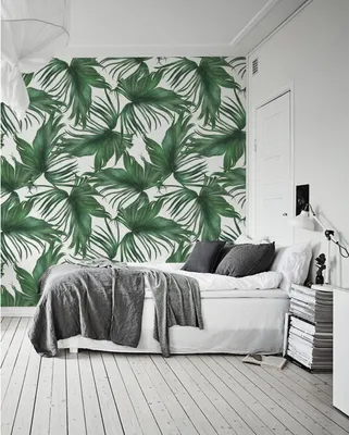 Produktbild von Coloray Fototapete 416x254 cm An Einer Wand Latex Latextapete -  Palmenblätter