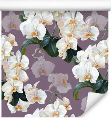 Produktbild von 10m VLIES TAPETE Rolle Blumen Knabenkraut Aquarell XXL