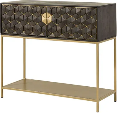 Image de MASSIVMOEBEL24 | Meuble bar 122x50 Manguier huilé Gris taupe DIAMOND #113