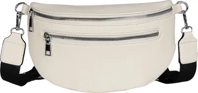 Produktbild von Bauchtasche (7701) Umhängetasche Crossbody-Bag Hüfttasche Kunstleder Italy-Design BEIGE