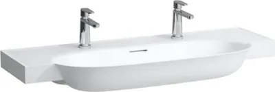 Produktbild von Laufen The New Classic Wastafel 120x48x16,5 cm met overloop 2 kraangat Mat Wit
