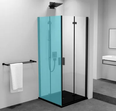 Obrázok produktu pre ZOOM LINE BLACK Skladacie sprchové dvere 900 mm, pravé, číre sklo