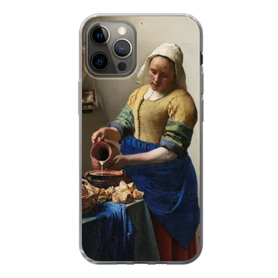 Produktbild von MuchoWow® Handyhülle Schutzhülle Hülle für iPhone 13 Pro Das Milchmädchen - Gemälde von Johannes Vermeer Silikon Softcase Handy Hülle - Handy-Tasche