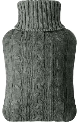 Produktbild von Wärmflasche 2L mit weichem Strickbezug Dunkelgrau
