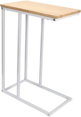 Produktbild von Beistelltisch C-förmig mit Metallgestell Eiche hell | Helle Eiche | 45x25x63,6 cm