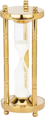 Produktbild von NKlaus Nautische Sanduhr 3 Säulen Messing 3min. 10x4cm Zeitmesser Maritime Dekoration 14979