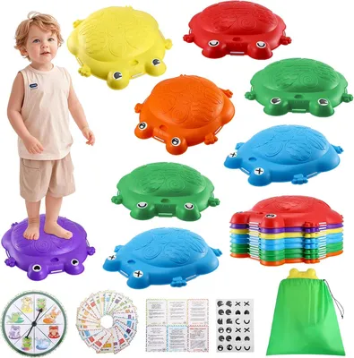 Produktbild von Balanciersteine für Kinder, 8 PCS Froschförmige Stapelsteine Balanciersteine zur Gleichgewichts und der Koordinationsfähigkeiten für Drinnen und Drauß
