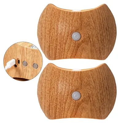 Produktbild von LED Wandleuchte Innen 2er Set mit Bewegungsmelder, Wiederaufladbar Wandlampe, Kabellos Magnetisch, Dimmbar 3 Farbtemperaturen für Flur Schlafzimmer