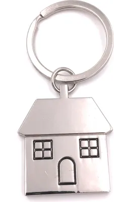 Immagine prodotto di Portachiavi Onwomania casa ciondolo piatto in metallo