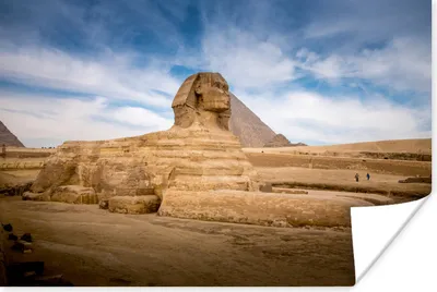 Produktbild von MuchoWow® Poster Die Sphinx von Gizeh vor der Großen Pyramide von Gizeh in Ägypten 30x20 cm - Plakate - Print
