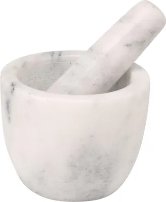Image de Mortier en marbre avec pilon, 12 cm – Gris, H&L