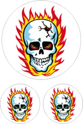 Produktbild von Aufkleber Totenkopf mit Flammen 3 Stück 160 x 110 mm