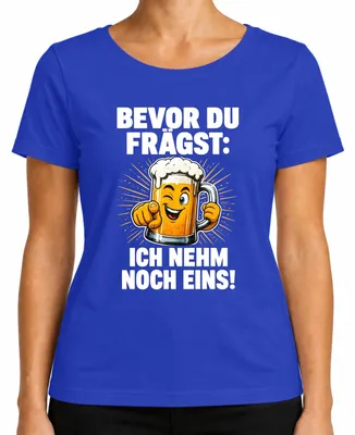 Obrázek produktu pro Než se zeptáte: Další pivo. Tričko s nápisem "Party", sarkastické, dámské, modré, velikost M