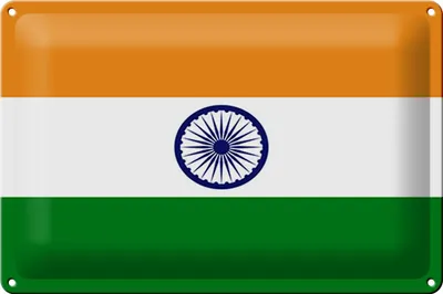 Produktbild von Blechschild Flagge Indien 30x20cm Flag of India