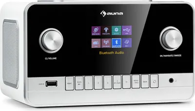 Produktbild von Auna Radio, Aufladbares DAB-Radio, DAB Plus Radio mit Bluetooth, Radio Batteriebetrieben mit DAB/DAB+/FM, Küchenradio mit TFT Display, Wecker, 5h Betrieb, Retro-Radio Klein, Radio mit Netzstecker