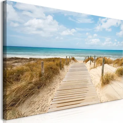 Produktbild von Wandbild Mega XXXL Strand Meer 250x125 cm Einteiliger XXL-Format Kunstdruck zur Selbstmontage Leinwandbilder moderne Bilder DIY Wanddekoration Wohnung Deko Landschaft Natur c-A-0105-ak-e