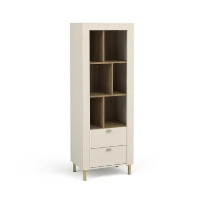 Produktbild von Bücherregal MONTA 60x169x40 cm Standregal mit 2 Schubladen und 6 Regalfächer, Kaschmir