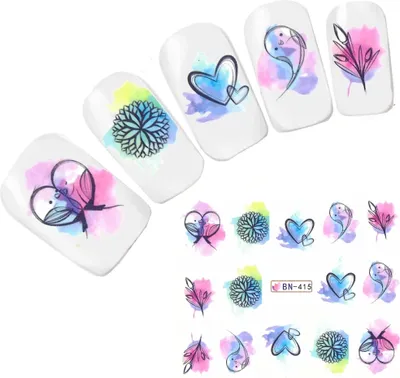 Produktbild von Tattoo Nail Art Vogel Herz Blume Nagel Sticker