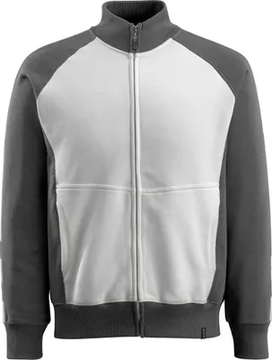 Produktbild von MASCOT® Amberg Sweatshirt mit Reißverschluss Größe 4XL, weiss/dunkelanthrazit | Packung (1 Stück)