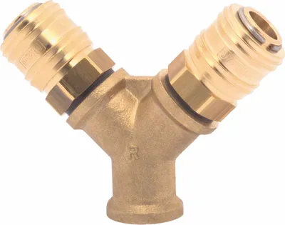 Produktbild von ELMAG 2-fach-Verteiler (ohne Kupplungen), IG 3/8, Messing