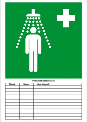 Produktbild von Dreifke® Prüftafel Körperdusche, praxisbewährt, Papier, 210x297mm, 5/VE
