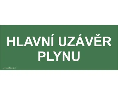 Obrázek produktu pro Samolepka "Hlavní uzávěr plynu" 210x80 mm