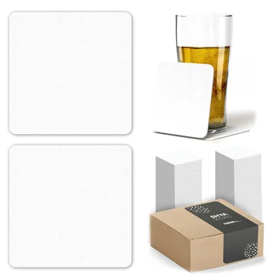 Untersetzer aus Karton, 10x10 cm, 1,4 mm, weiß, 400 Stück