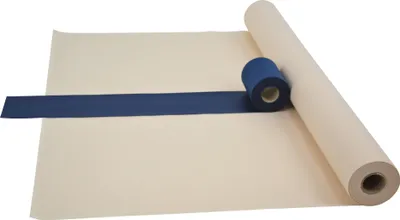 Produktbild von Sensalux Kombi-Set 1 Tischdeckenrolle 1,18m x 25m creme + Tischläufer 15cm blau