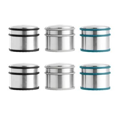 Produktbild von 6er Set Türstopper Edelstahl Türpuffer Massiv Je 1,1 kg Boden Puffer Bodentürpuffer Gummipuffer Rutschfest Tür Stopper Gummiert
