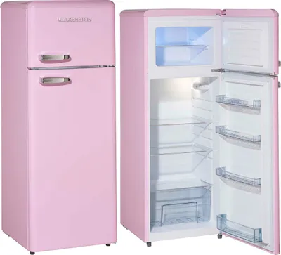 Produktbild von Wolkenstein GK212.4RT SP Retro Kühl-/Gefrierkombination, 211 Liter Nutzinhalt, 40 Liter Gefrierfach, rosa/pink