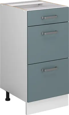 Produktbild von Küchenunterschrank Vicco R-Line Blau-Grau 40 cm mit Schubladen, ohne Arbeitsplatte, Model 41151