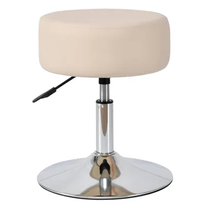 Produktbild von Duhome Drehhocker Schminkhocker Sitzhocker mit Polsterung Höhenverstellbar Drehbar aus Kunstleder, Creme