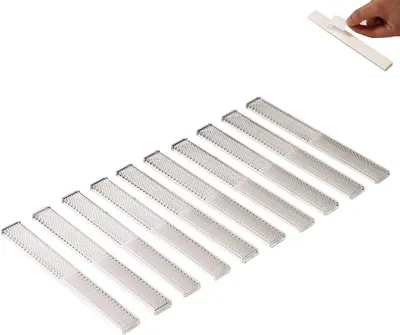 Produktbild von 10 reflektierende Aufkleber, weiß, rechteckig, selbstklebend; rechteckige, selbstklebende Katzenaugen-Reflektoren