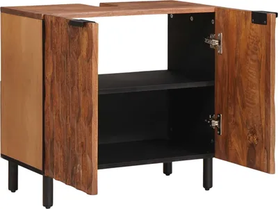 Zdjęcie produktu dla vidaXL Szafka pod umywalkę brązowa 62 x 33 x 58 cm lite drewno mango