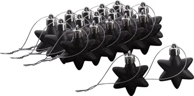 Produktbild von Weihnachtssterne aus Kunststoff, 18 Stück, Ø 50 mm Schwarz
