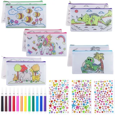Obrázek produktu pro Sada 10 plátěných tašek se zipem, vhodných pro kreativní projekty