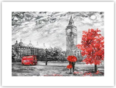 Produktbild von Poster - Poster ohne Rahmen - London Bus - 40x30 cm - Wand Bild - Wanddeko - Wandbilder - Kunstposter - Wandposter - Bilder - Kunstdruck - Wanddekoration - Wandbild - P2XAA40x30-3866