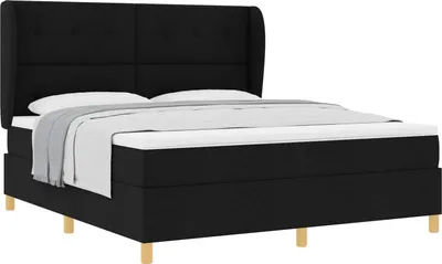 Produktbild von Boxspringbett mit Matratze Schwarz 200 x 180 cm Stoff