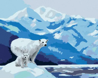 Produktbild von Zuty - Malen nach Zahlen - EISBÄR UND GLETSCHER (D. RUSTY RUST), 40x50 cm, mit Keilrahmen (bereits gespannt)