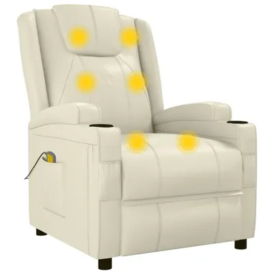 Produktbild von vidaXL Massagesessel Cremeweiß Kunstleder