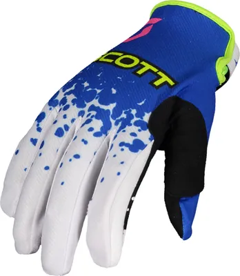 Produktbild von Scott 350 Race Evo Motocross Handschuhe, blau/gelb, S
